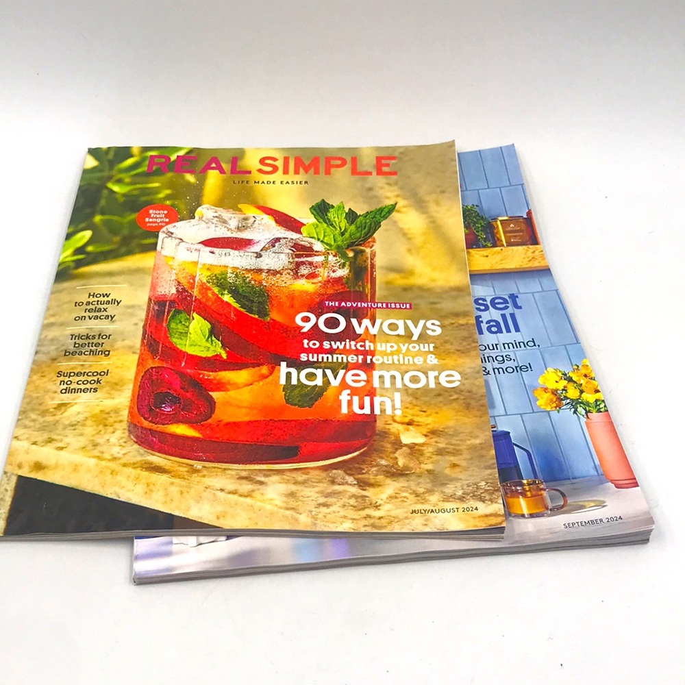 Real Simple Magazines July/August & September 2024 Bundle Set of Two
